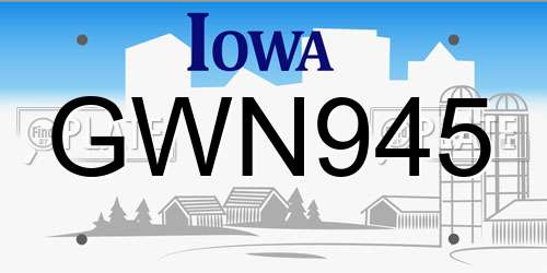 GWN945 Iowa License Plate