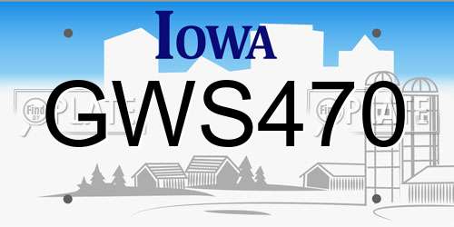 GWS470 Iowa License Plate