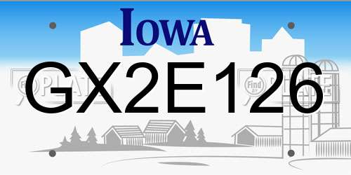 GX2E126 Iowa License Plate