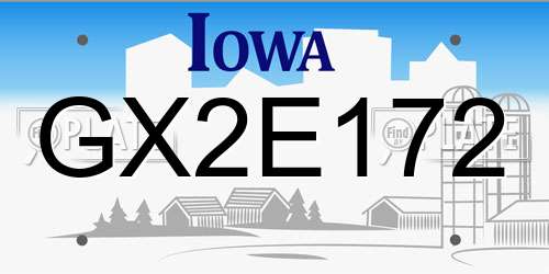 GX2E172 Iowa License Plate