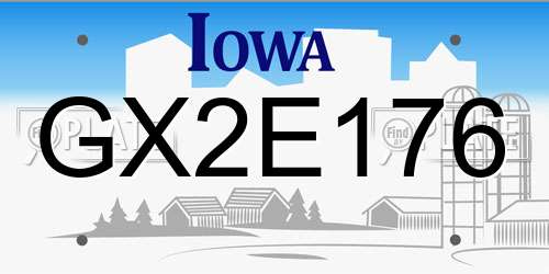 GX2E176 Iowa License Plate