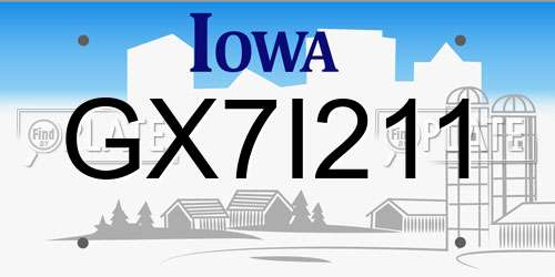 GX7I211 Iowa License Plate