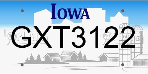 GXT3122 Iowa License Plate
