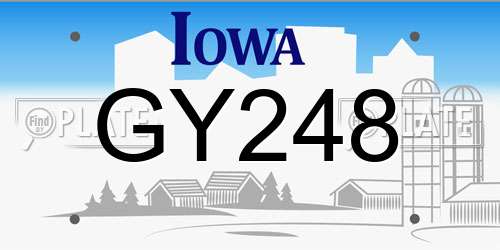 GY248 Iowa License Plate