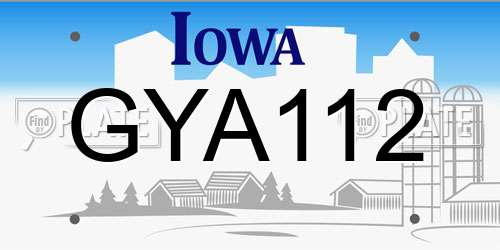 GYA112 Iowa License Plate