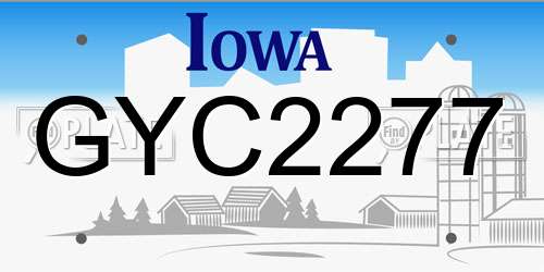 GYC2277 Iowa License Plate