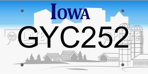 GYC252 Iowa License Plate
