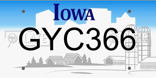 GYC366 Iowa License Plate