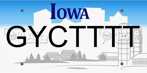 GYCTTTT Iowa License Plate