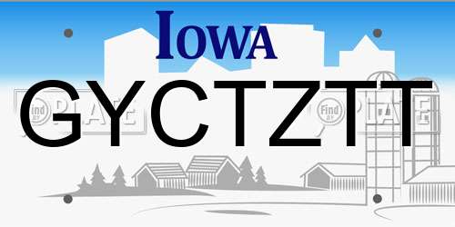 GYCTZTT Iowa License Plate