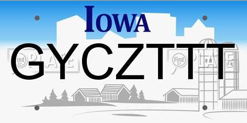 GYCZTTT Iowa License Plate