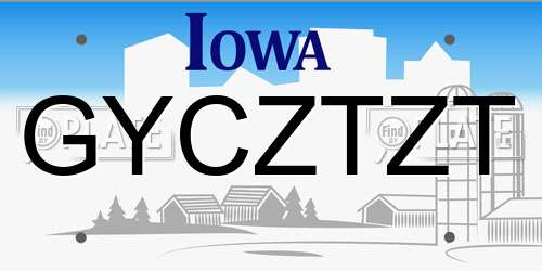 GYCZTZT Iowa License Plate