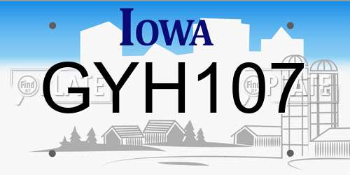 GYH107 Iowa License Plate