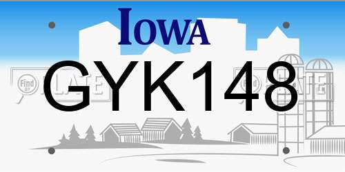GYK148 Iowa License Plate