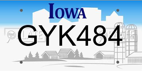 GYK484 Iowa License Plate