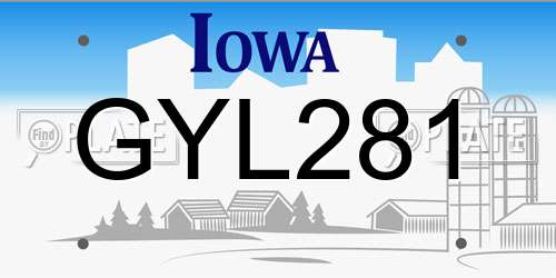 GYL281 Iowa License Plate
