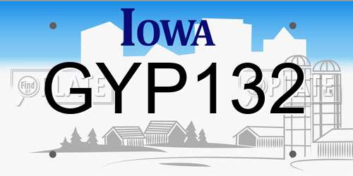 GYP132 Iowa License Plate