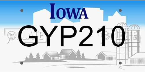 GYP210 Iowa License Plate