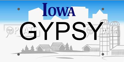GYPSY Iowa License Plate
