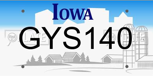 GYS140 Iowa License Plate