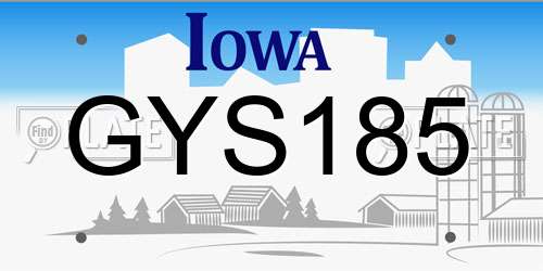 GYS185 Iowa License Plate
