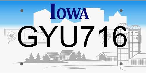 GYU716 Iowa License Plate