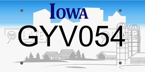GYV054 Iowa License Plate