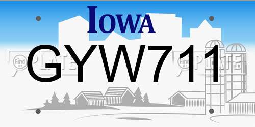 GYW711 Iowa License Plate