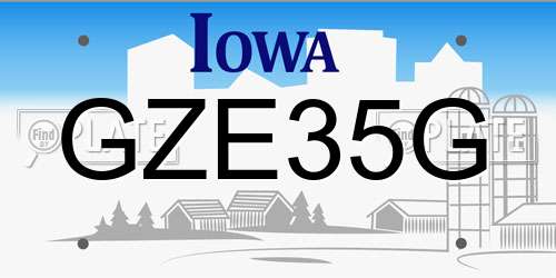 GZE35G Iowa License Plate