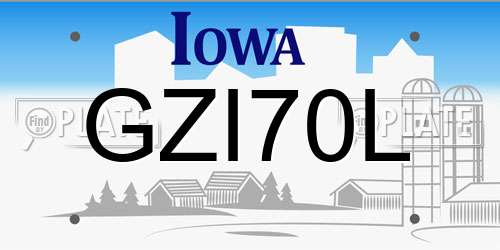 GZI70L Iowa License Plate
