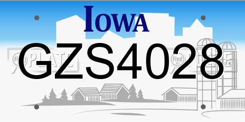 GZS4028 Iowa License Plate