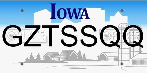 GZTSSQQ Iowa License Plate