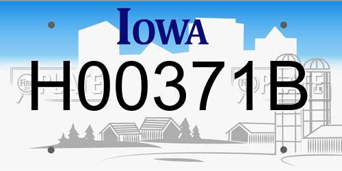 H00371B Iowa License Plate