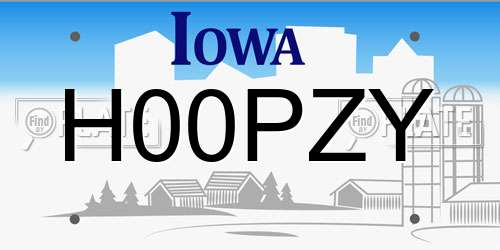 H00PZY Iowa License Plate