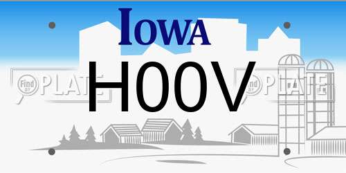 H00V Iowa License Plate