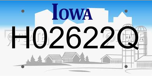 H02622Q Iowa License Plate
