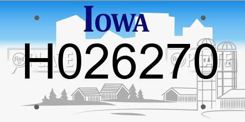 H026270 Iowa License Plate