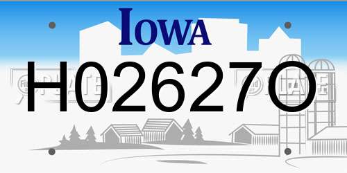 H02627O Iowa License Plate