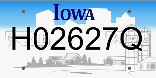 H02627Q Iowa License Plate