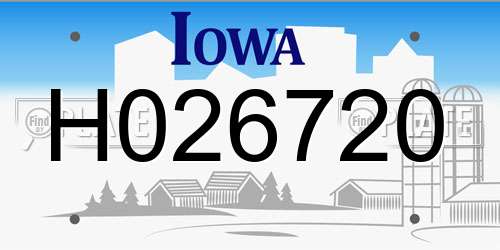H026720 Iowa License Plate