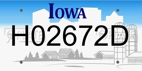 H02672D Iowa License Plate