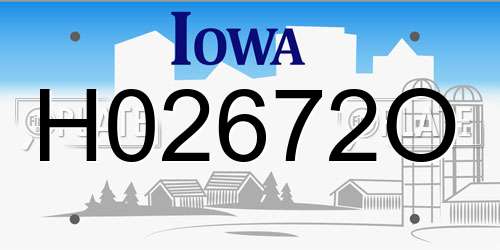 H02672O Iowa License Plate