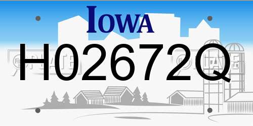 H02672Q Iowa License Plate