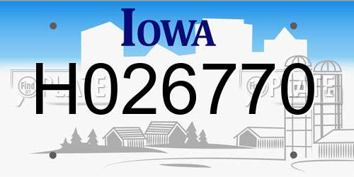 H026770 Iowa License Plate