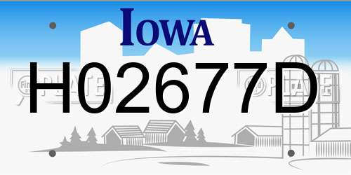 H02677D Iowa License Plate