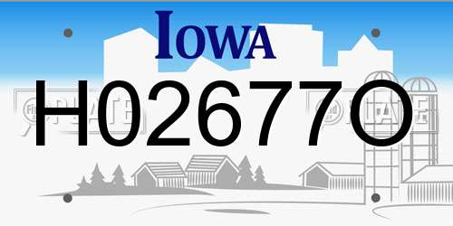 H02677O Iowa License Plate