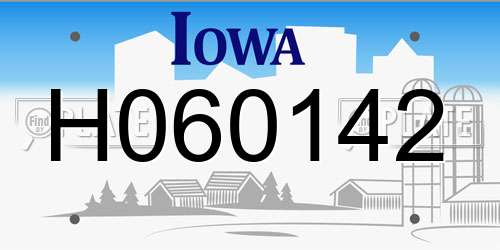 H060142 Iowa License Plate