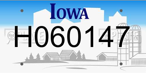 H060147 Iowa License Plate