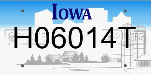 H06014T Iowa License Plate