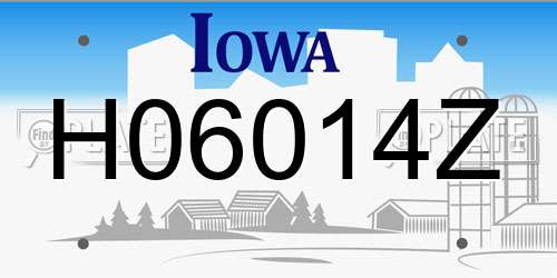 H06014Z Iowa License Plate